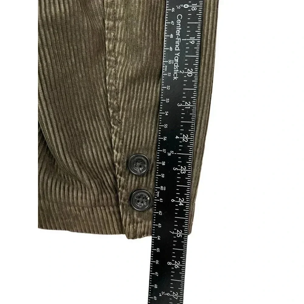 Old Navy Corduroy Blazer Jacket Mens Medium Olive Brown Vtg Grunge Artist Y2K